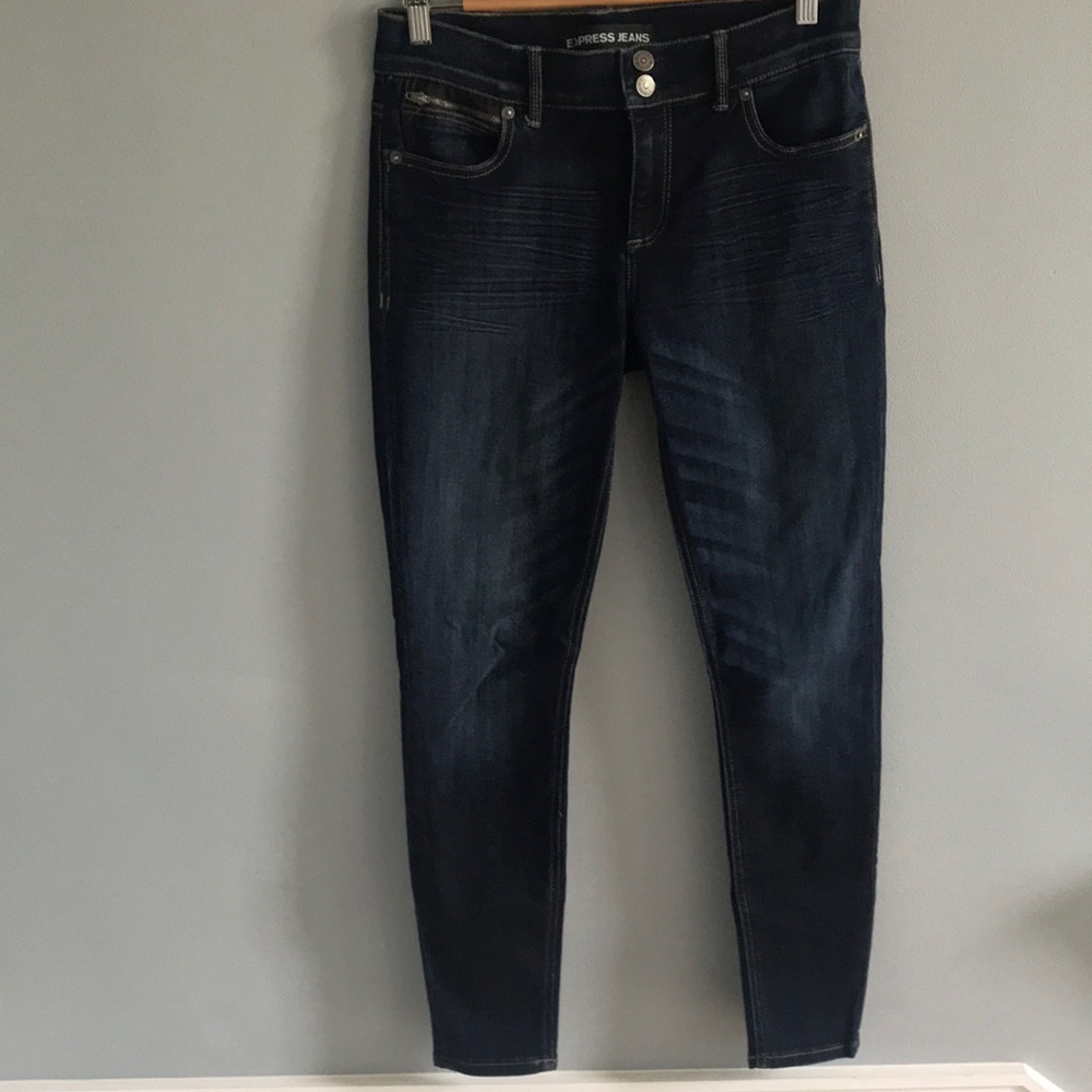 Express dark wash jeggings